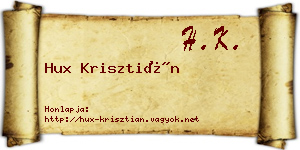 Hux Krisztián névjegykártya